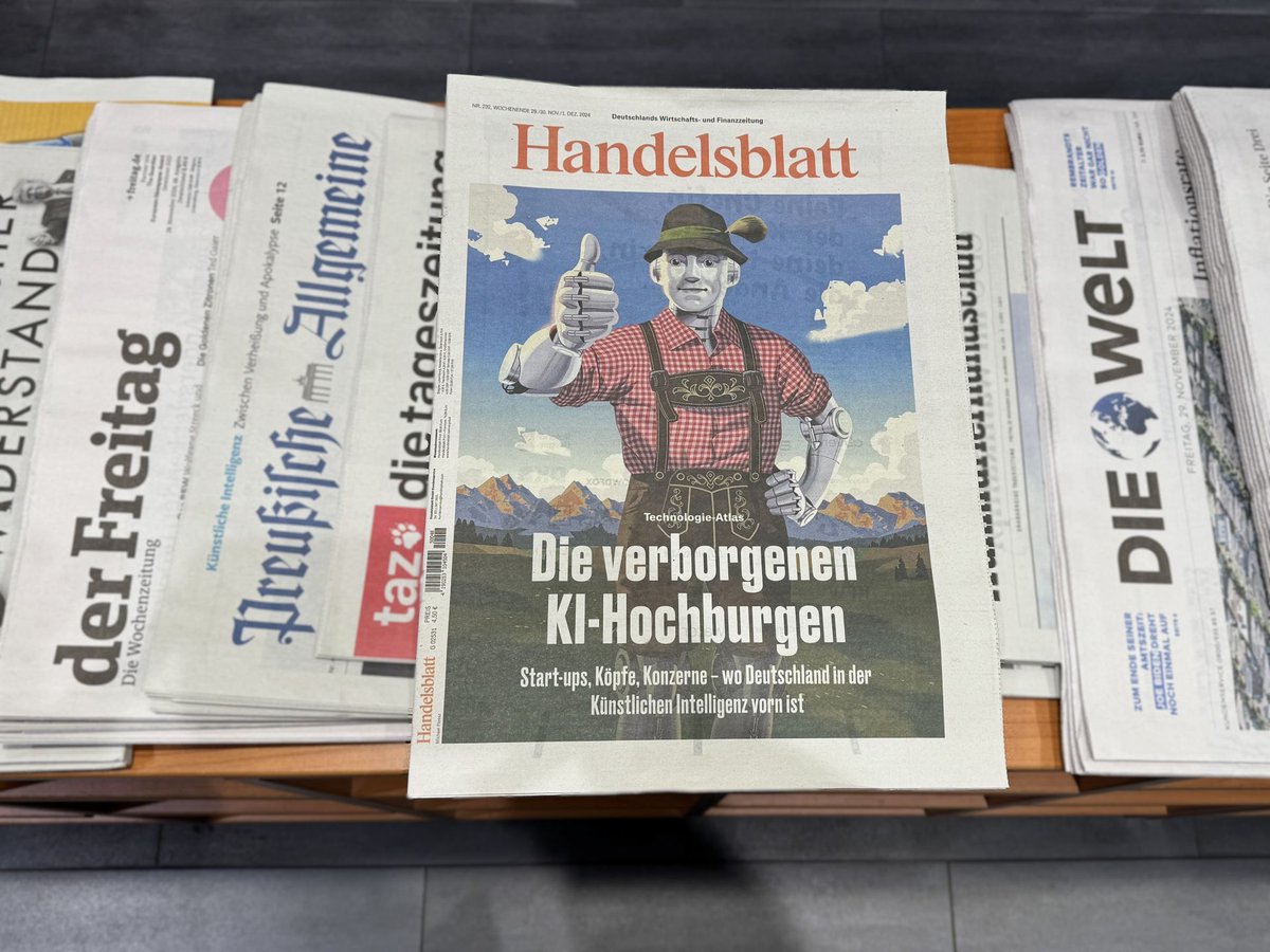 🤖Wo steht Deutschland im #KI-Wettlauf? Fürs <a href="/handelsblatt/">Handelsblatt</a> machten wir uns auf die Suche nach Hoffnungsträgern in der deutschen KI. <a href="/chrisric71/">Christian Rickens</a>, <a href="/LarissaHolzki/">Larissa Holzki</a> und <a href="/BomkeLuisa/">Luisa Bomke</a> haben daraus einen KI-Atlas entwickelt und berichten heute in der Titelstory. 👇prognos.com/de/meldung/ki-…