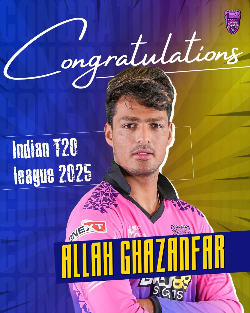 Indian T20 League, meet our Striker force! 🔥 <a href="/a_m_g_50/">Allah Mohammad Ghazanfar</a> 

#Strikers #IPL #AllahGhazanfar #GlennPhillips  #IndianPremierLeague #T20 #GujaratTitans #MumbaiIndians