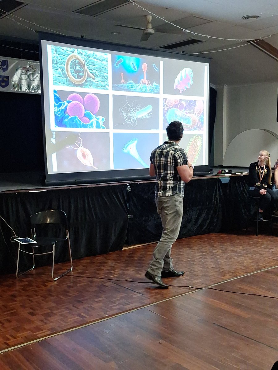 Science in the Pub Adelaide (@scipubadelaide) on Twitter photo #scipubadl Mighty Microbes <a href="/_jake_robinson/">Jake Robinson</a> <a href="/Marine_Rycrobe/">Ryan, The Macrobe</a> every 48 hours half of all the bacteria in the world are killed by viruses #scipubadl Mighty Microbes <a href="/_jake_robinson/">Jake Robinson</a> <a href="/Marine_Rycrobe/">Ryan, The Macrobe</a> every 48 hours half of all the bacteria in the world are killed by viruses