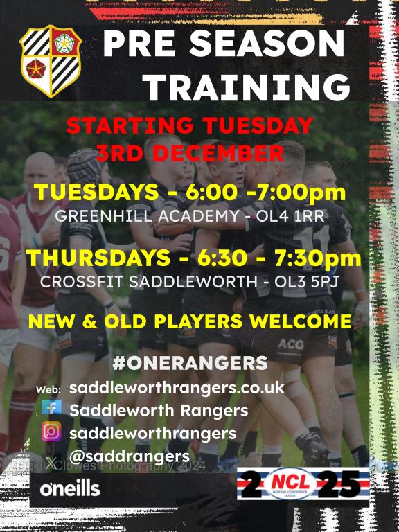 With new head coach Miles Greenwood in place, work in season 2025 starts on Tuesday. #OneRangers