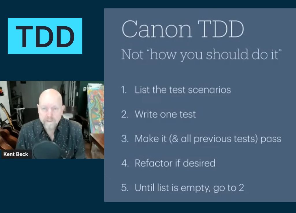 When people criticize TDD, they're criticizing something that is *not* TDD.

That’s why Kent Beck explained Canon TDD.

Thank you very much to <a href="/KentBeck/">Kent Beck 🌻</a> for his in-depth presentation of TDD youtube.com/watch?v=C5IH0A…

Join 4,200+ engineers journal.optivem.com

#tdd