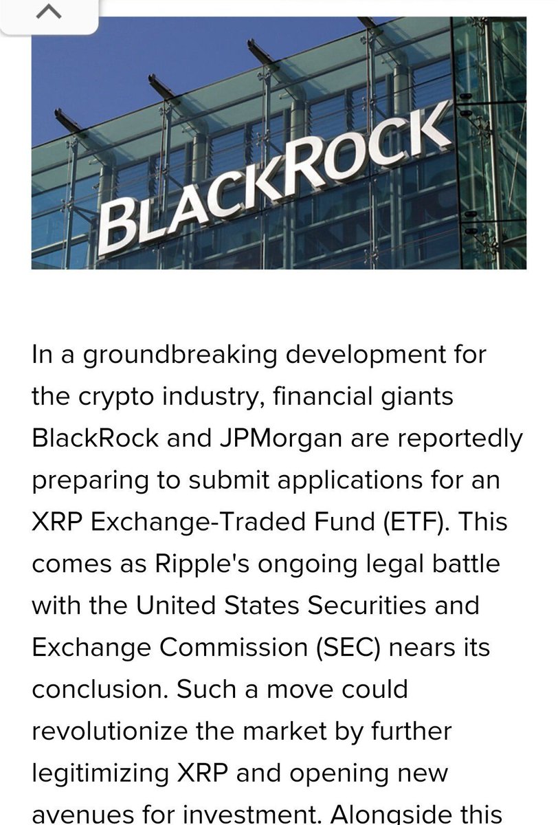JUST IN: BlackRock and JPMorgan readying to submit for $XRP ETF!