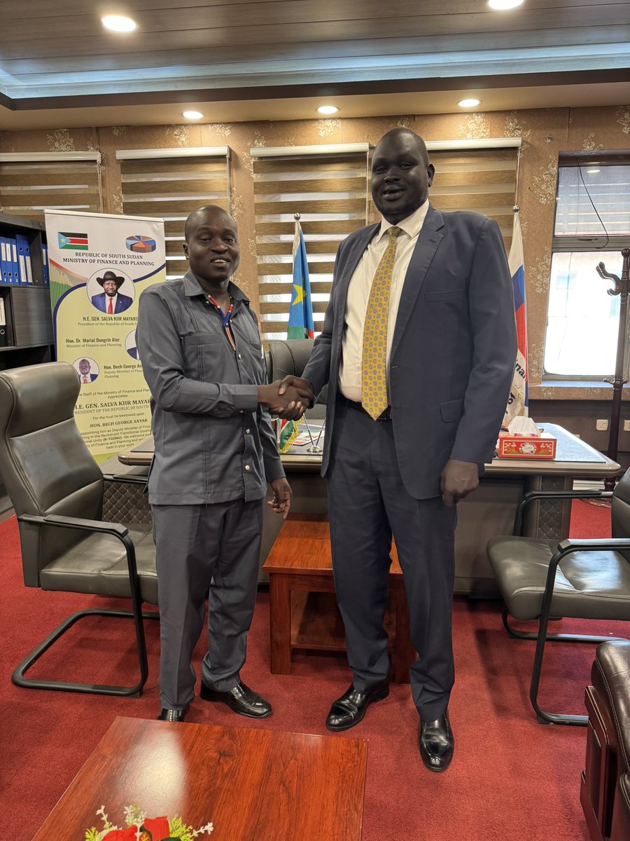 Malualbk's tweet photo. Building bridges for South Sudan’s economic progress! A fruitful meeting with Hon. Bëc, the Deputy Minister of Finance and Economic Planning to discuss key opportunities for growth and development. #Leadership #EconomicDevelopment #SouthSudan #SSOX #UnityCatalyst #MBK #MBK2024 https://t.co/WNAJydAw0E