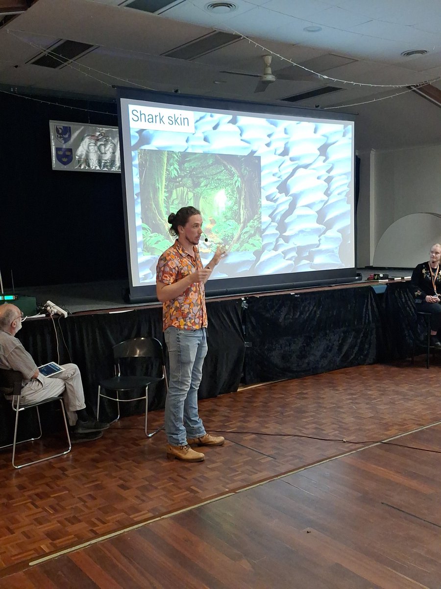 Science in the Pub Adelaide (@scipubadelaide) on Twitter photo #scipubadl Mighty Microbes <a href="/_jake_robinson/">Jake Robinson</a> <a href="/Marine_Rycrobe/">Ryan, The Macrobe</a> Shark skin has a lot of groves that make it hard for bacteria to land, think slip and slide #scipubadl Mighty Microbes <a href="/_jake_robinson/">Jake Robinson</a> <a href="/Marine_Rycrobe/">Ryan, The Macrobe</a> Shark skin has a lot of groves that make it hard for bacteria to land, think slip and slide