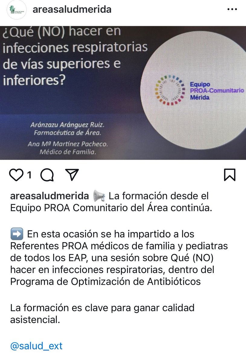Seguimos formando a nuestros Referentes PROA de EAP… Qué (NO) hacer en infecciones respiratorias de vías superiores e inferiores.