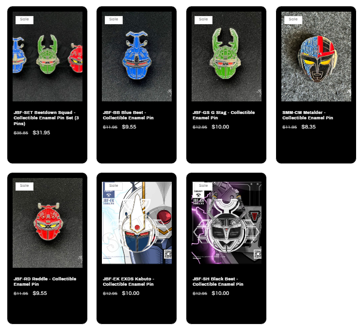 razzle1337's tweet photo. Black Friday sale on @CeeVee_Co's site!

Use code RAZZLE1337 for an extra 10% off or FREEFIRST for free shipping on orders $35 and up!

Get Sentai, Rider and Metal Hero pins!

Also sells prints and stickers! https://t.co/3N011ePMh1