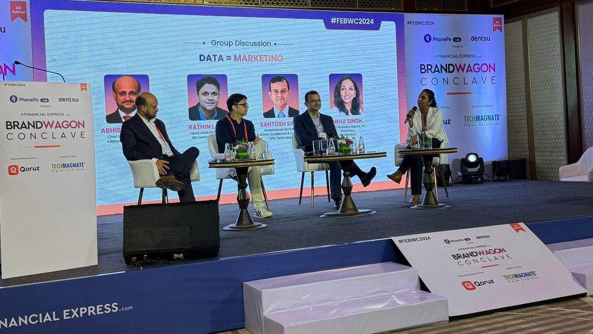 FEBrandWagon's tweet photo. LIVE from #BrandWagonConclave: Our next panel discussion on "Data = Marketing" is underway!
Stay tuned for more live updates!
#FEBWC #BWC2024 #Marketing #Advertising #Digital #AI https://t.co/KJ9M32srnM