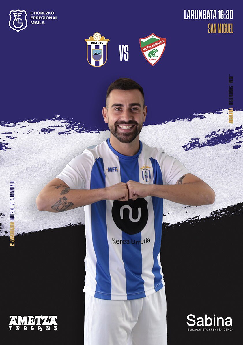 ✨ Asteburuko Partidu Nagusia✨ 

🆚 Aloña Mendi
📅 Azaroak 30, larunbata
🏟 San Miguel
⏱ 16:30

#eramanbufandak