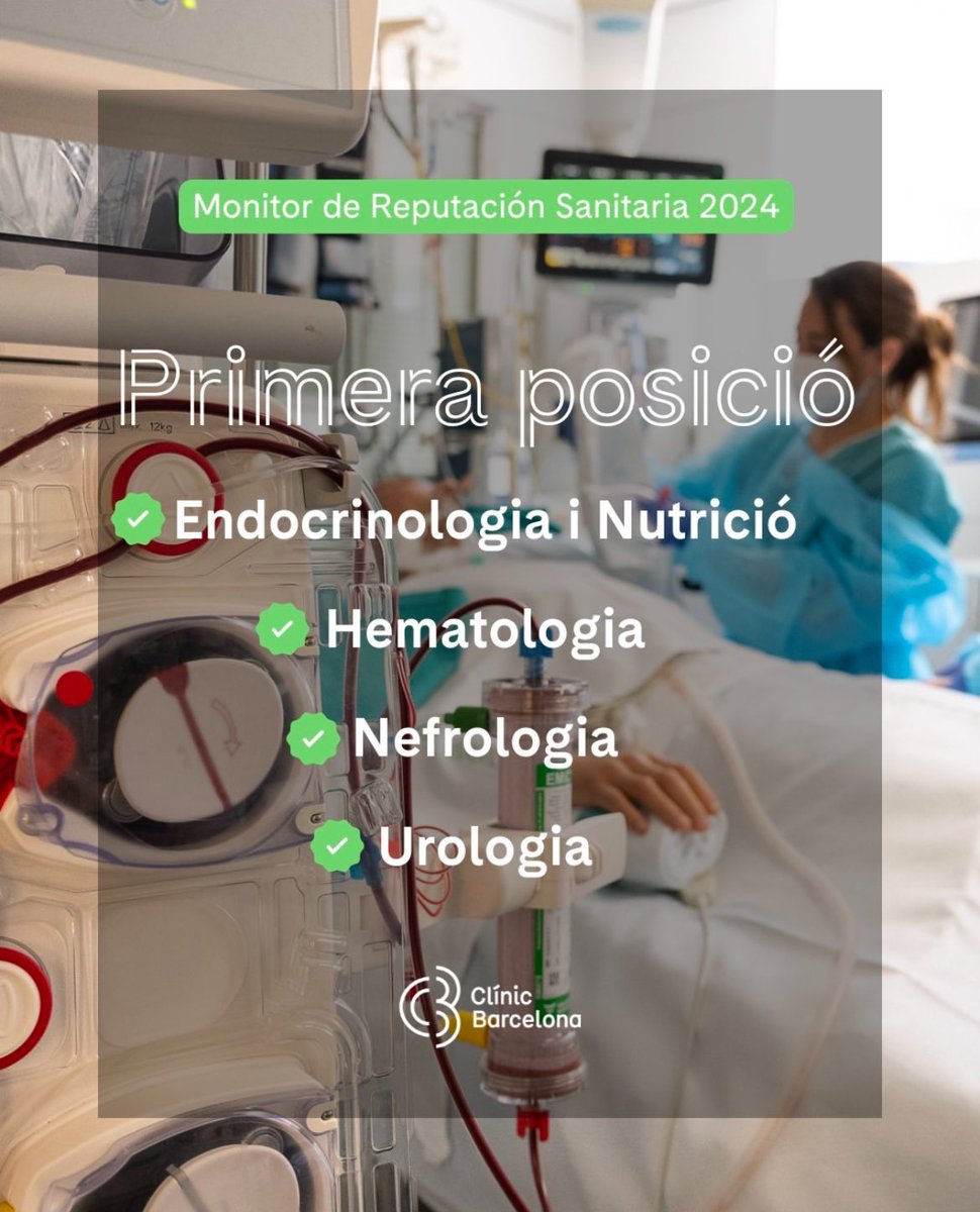 Hem estat reconeguts un any més com el millor servei d’hematologia a Espanya segons el <a href="/mercoranking/">Merco</a> 🏆 

Gràcies al nostre equip i als pacients per la seva confiança i suport. Aquest reconeixement ens impulsa a seguir excel·lint cada dia. 🙌 
<a href="/hospitalclinic/">Hospital Clínic</a>