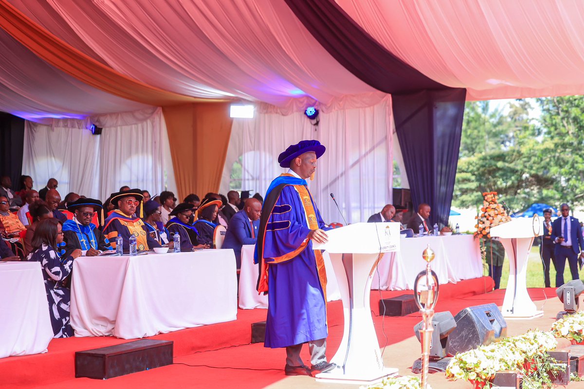 kcauniversity's tweet photo. “The world you are entering is not only full of challenges but is also brimming with opportunities. Success is not measured solely by accolades or achievements but by the impact created and lives influenced.”- Sitoyo Lopokoiyit, CBS; Chairman of Council.

@Sitoyo 

#KcauLevelUp https://t.co/iXmgQFhum9