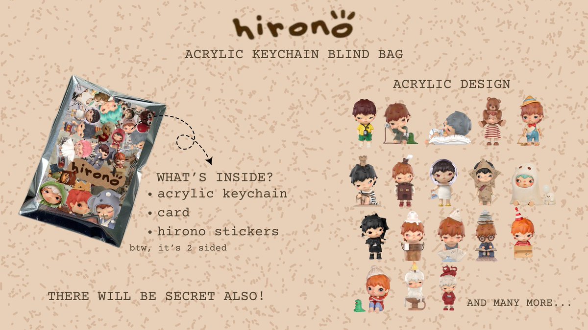 : ̗̀➛ HELP RT OR LIKE YA❤️
HIRONO ACRYLIC KEYCHAIN BLIND BAG - by <a href="/theyapgirl/">*ੈ✩‧₊˚belle⋆.ೃ࿔*:･ | mt aft dm</a>

💸Price : 30.000 (DP = 25.000) 
📦PRE-ORDER : 29 November 2024 - 10 Desember 2024 
 note : acrylic keychain will be two sided and include 1 beaded strap and charms