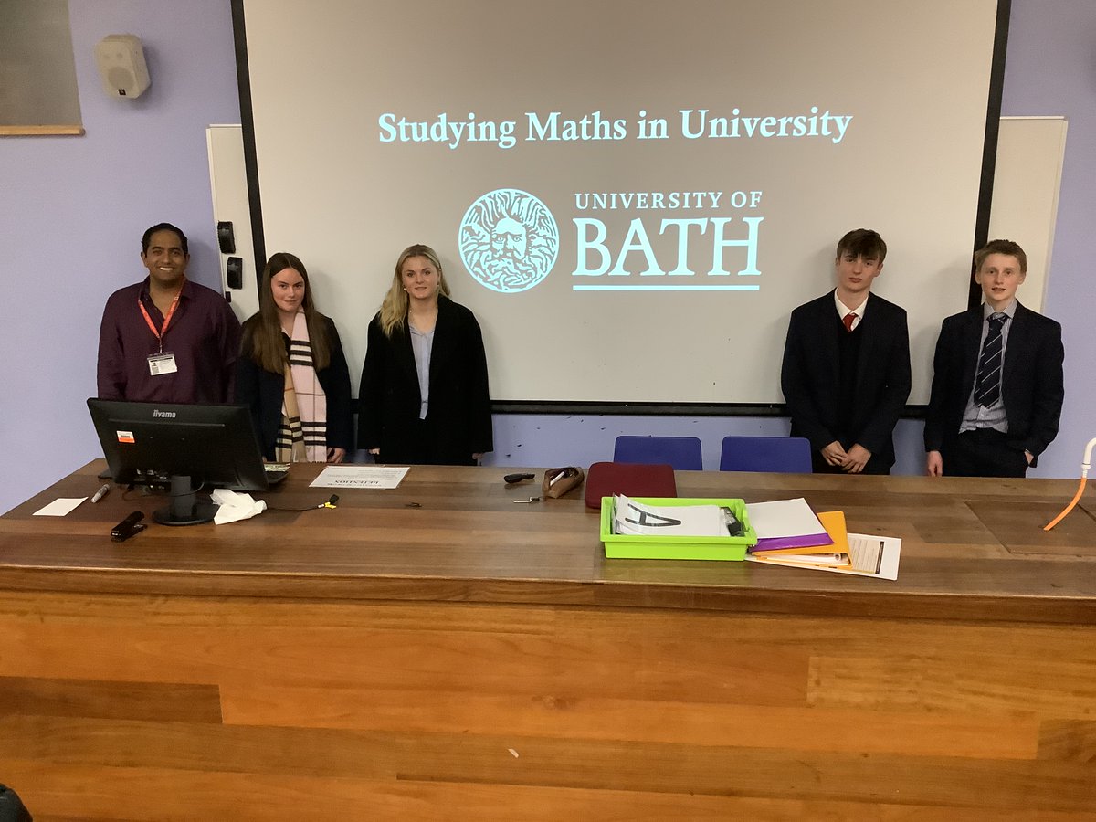 Delighted to host Dr Waleed Ail from the University of Bath who gave students an insight into the study of mathematics at university. He also ran workshops for sixth formers, introducing areas of study such as the Cantor set and pathological functions. <a href="/MathsatBath/">Mathematics at Bath</a>