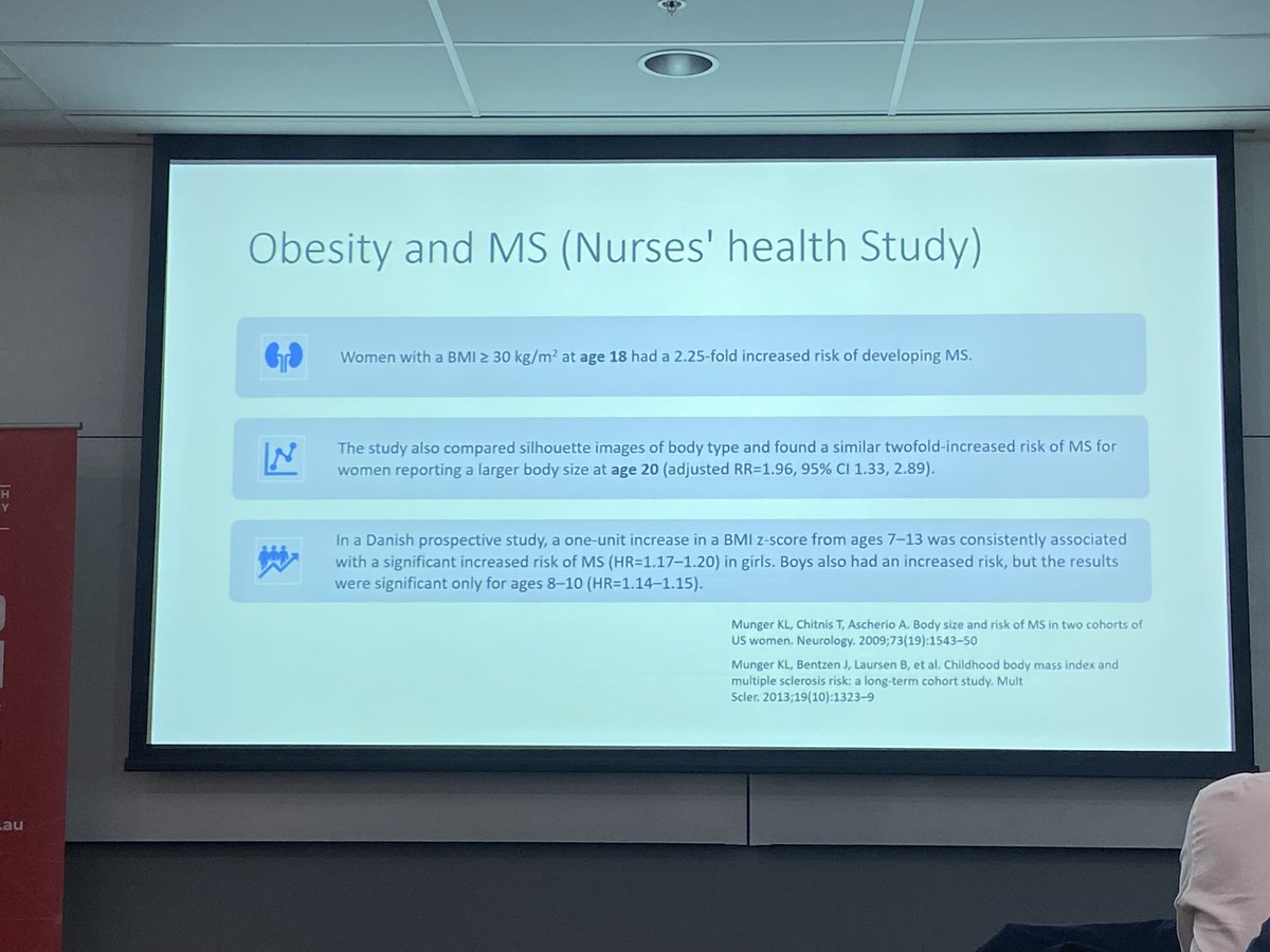 EatrightMS Dietetic Research in Multiple Sclerosis (@eatright_ms) on Twitter photo Obesity at 18 years increases risk of developing MS by 2.25 fold. Thanks Bruce Taylor <a href="/MS_Australia/">MS Australia</a> Obesity at 18 years increases risk of developing MS by 2.25 fold. Thanks Bruce Taylor <a href="/MS_Australia/">MS Australia</a>