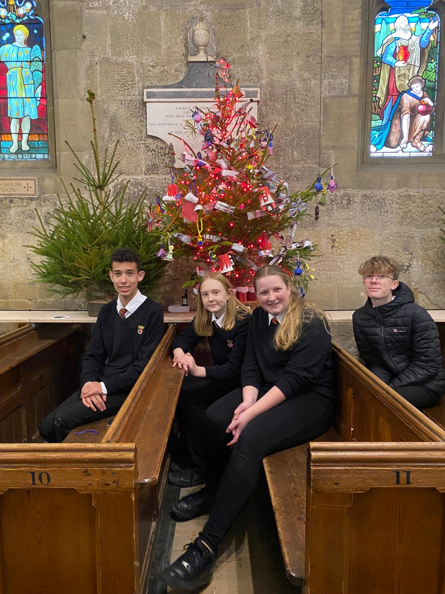 Check out the Christmas tree exhibition at St Michael's Church, Alnwick to see 50 community decorated trees. The smell is amazing! Here's <a href="/DCHSalnwick/">DCHS Alnwick</a> contribution from Climate Club students; every decoration is handmade from recycled rubbish. #ChristmasTree <a href="/PeleTrust/">Pele Trust</a> 🎄🌍⛪