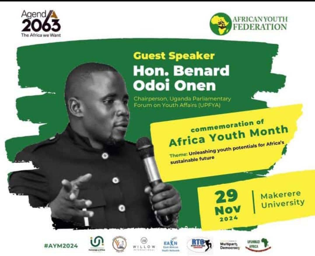 Twekambe Kabaruli T.K of Kyegegwa Kyaka (@tk_twekambek) on Twitter photo Happening now: The commemoration of Africa Youth Month taking place in Makerere University At school of Food Science and Technology.
The celebration are centered on the theme; "Unleashing youths potentials for Africa's sustainable future."
<a href="/Odoi_YMP/">HON ODOI BERNARD MUTUSA</a> <a href="/NYCofUganda/">National Youth Council Uganda</a> <a href="/Jacobeyeru/">Jacob Eyeru</a> Happening now: The commemoration of Africa Youth Month taking place in Makerere University At school of Food Science and Technology.
The celebration are centered on the theme; "Unleashing youths potentials for Africa's sustainable future."
<a href="/Odoi_YMP/">HON ODOI BERNARD MUTUSA</a> <a href="/NYCofUganda/">National Youth Council Uganda</a> <a href="/Jacobeyeru/">Jacob Eyeru</a>