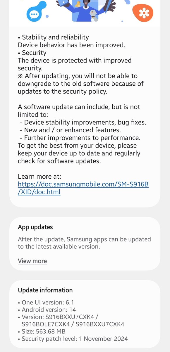 Wvisioncreation's tweet image. #GalaxyS23Ultra received a November update in Indonesia,version CXK4. 
Source: @yvpan1