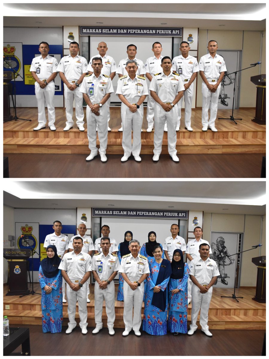 Laksma Dr Tay Yap Leong menyempurnakan Majlis Serah Terima Tugas Ketua Cawangan Logistik di antara Lt Kdr Haniyanti binti Abdul Jalil TLDM dan Lt Kdr Salmila Suhaida binti Mohamad Hairi TLDM serta diserikan lagi dengan Majlis Pemakaian Pangkat warga di Auditorium DAG MSPPA.