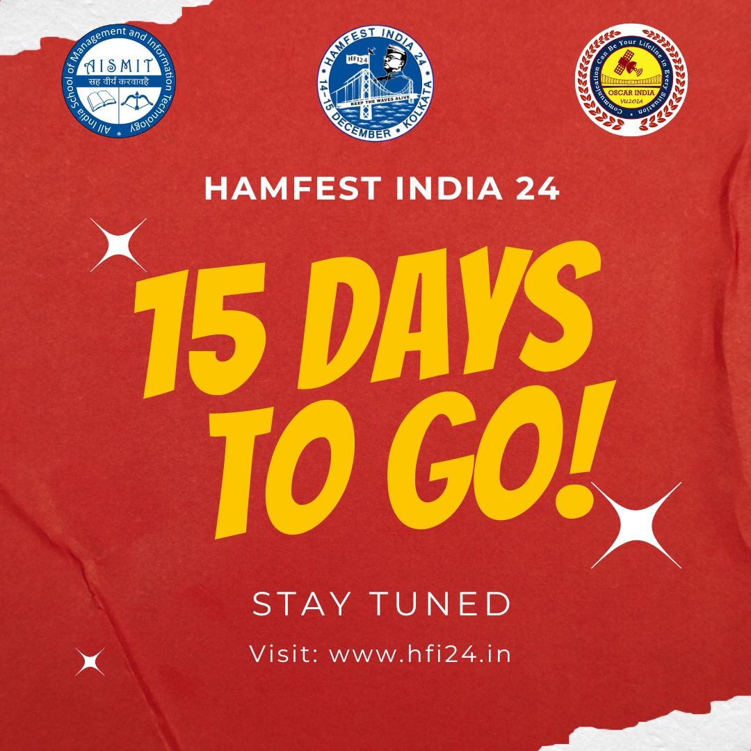 Visit hfi24.in to Join India's National HAM Radio Convention at Kolkata by the youngest team in the field of Amateur Radio. 
<a href="/JM_Scindia/">Jyotiraditya M. Scindia</a> <a href="/AshwiniVaishnaw/">Ashwini Vaishnaw</a> <a href="/DoT_India/">DoT India</a> .