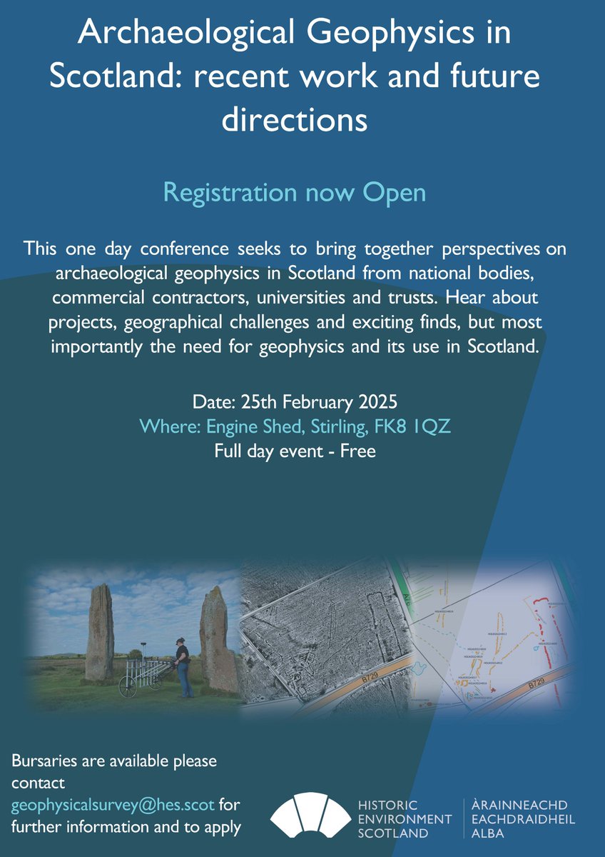 PhdHazel's tweet photo. @HistEnvScot  are hosting a Geophysics conference on the 25thFebruary 2025 at the @HESEngineShed .

Registration is now OPEN at:
https://t.co/nk0zpoARmA https://t.co/ExHH9FPioO