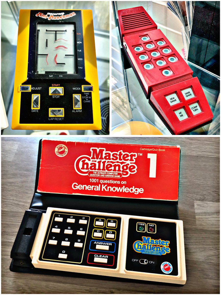 SWRetroComp's tweet photo. Today’s #RetroTrio offers you  #MasterChallenge, #Merlin and #MiniMunchman. Which will you keep, gift to a friend and delete forever? #RetroComputing #ComputerHistory #RetroGaming #VideoGames https://t.co/5AStZzsRCf