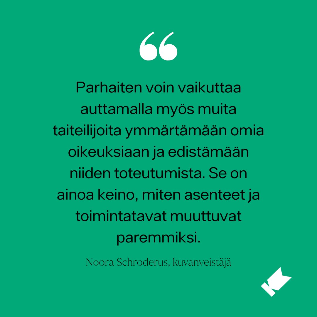 Kuvataiteilijapalkinnon saanut Kuvaston hallituksen jäsen, kuvanveistäjä Noora Schroderus, on toiminut kuvataidealalla pitkään eri luottamustehtävissä. Haastattelussamme hän kertoo, mitä #tekijänoikeudet hänelle merkitsevät. #ArvoaTaiteelle 

👉kuvasto.fi/2024/11/viisi-…