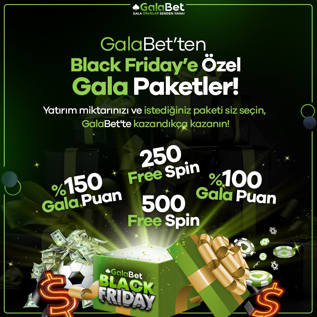 ResmiGala's tweet photo. 🎁 GalaBet’ten Black Friday’e Özel Gala Paketler!

⭐️ %150 Gala Puan ve 1500₺ değerinde Free Spin fırsatını kaçırmayın!

🌟Paketinizi seçin, GalaBet’te kazandıkça kazanın!

🔗 İncelemek için Hemen Tıklayın! https://t.co/ByyRF9w1oo

♠️ Gala, Oranlar Senden Yana! https://t.co/oY5hcosdd1