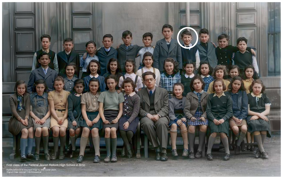 On this day in 1929, a Czech Jewish boy was born. On the 29 Oct 1944 he was deported from Theresienstadt  to #Auschwitz where he perished. At least 26 children from the his class in the Federal Jewish Reform High School, Brno were murdered in the Shoah. His name was Edmund Blum