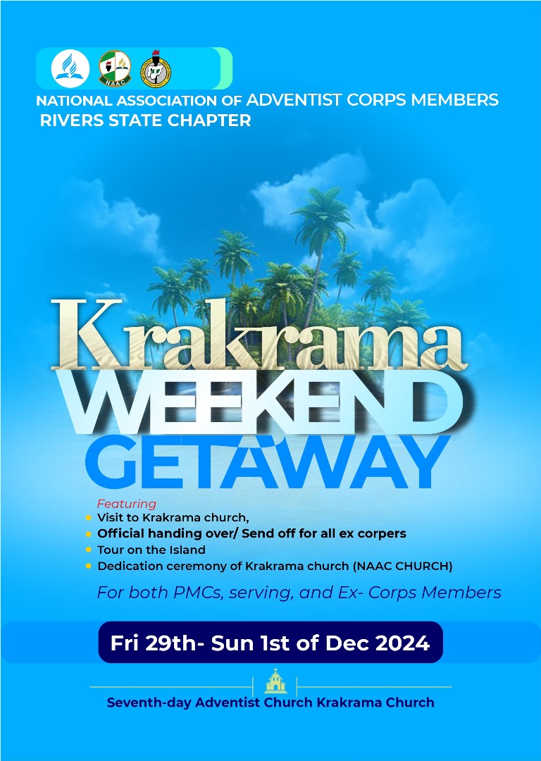 CorpersNaac's tweet photo. This weekend marks a historic moment for the National Association of Adventist Corps Members (NAAC), Rivers State Chapter, as members set out on a special mission to Krakrama Island from Friday, November 29th, to Sunday, December 1st, 2024.

#naacforever
#VictoriaForever https://t.co/gVggfUHaOv