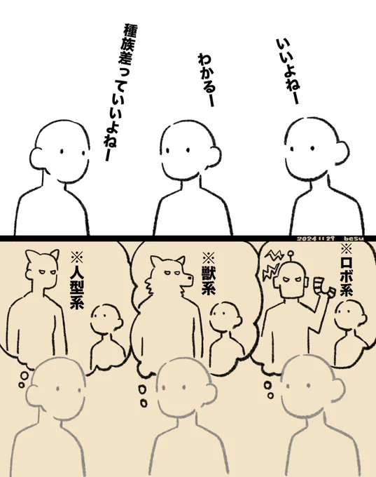 種族差好きにもいろいろある。※個人的にはここに体格差が加わると尚良し。 