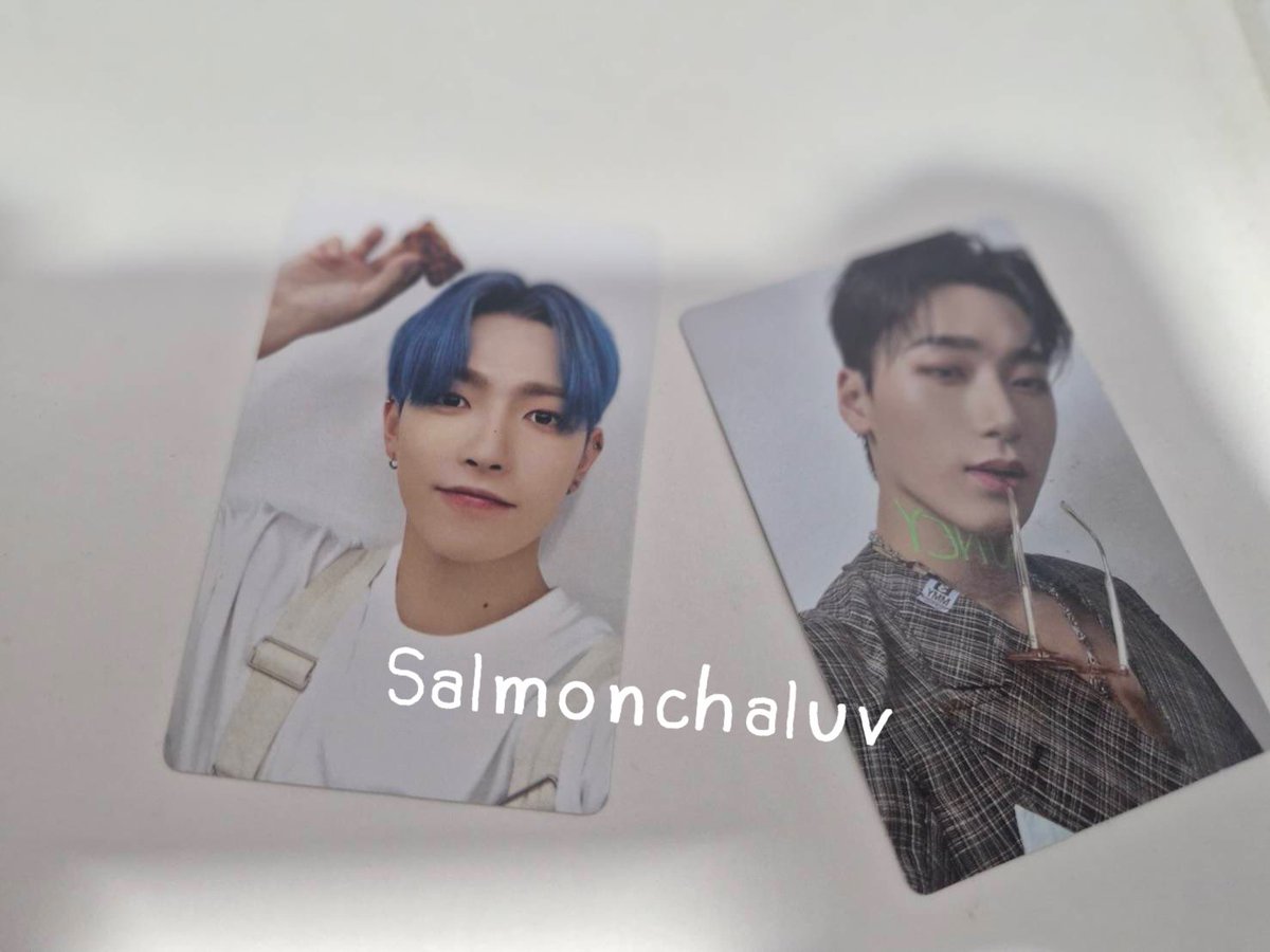 salmonchaluv's tweet photo. ขายการ์ดฮงจุง ซาน ทัก���าดูเพิ่มเติมได้งับ  ไม่ซื้อไม่เป็นไรสอบถามได้ค่า #ซาน #ฮงจุง #ot8 #Ateez https://t.co/BDKkwmvMTJ