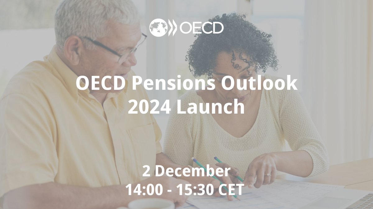OECD_BizFin's tweet photo. 📢Save the date: Launch of the OECD Pensions Outlook 2024 with opening remarks by Secretary-General @MathiasCormann &amp; @Carmine_Di_Noia, OECD Director for Financial and Enterprise Affairs. 

Join online here: https://t.co/qQqbFV729I

📅 2/12 14:00 CET https://t.co/OL18x5pJeF