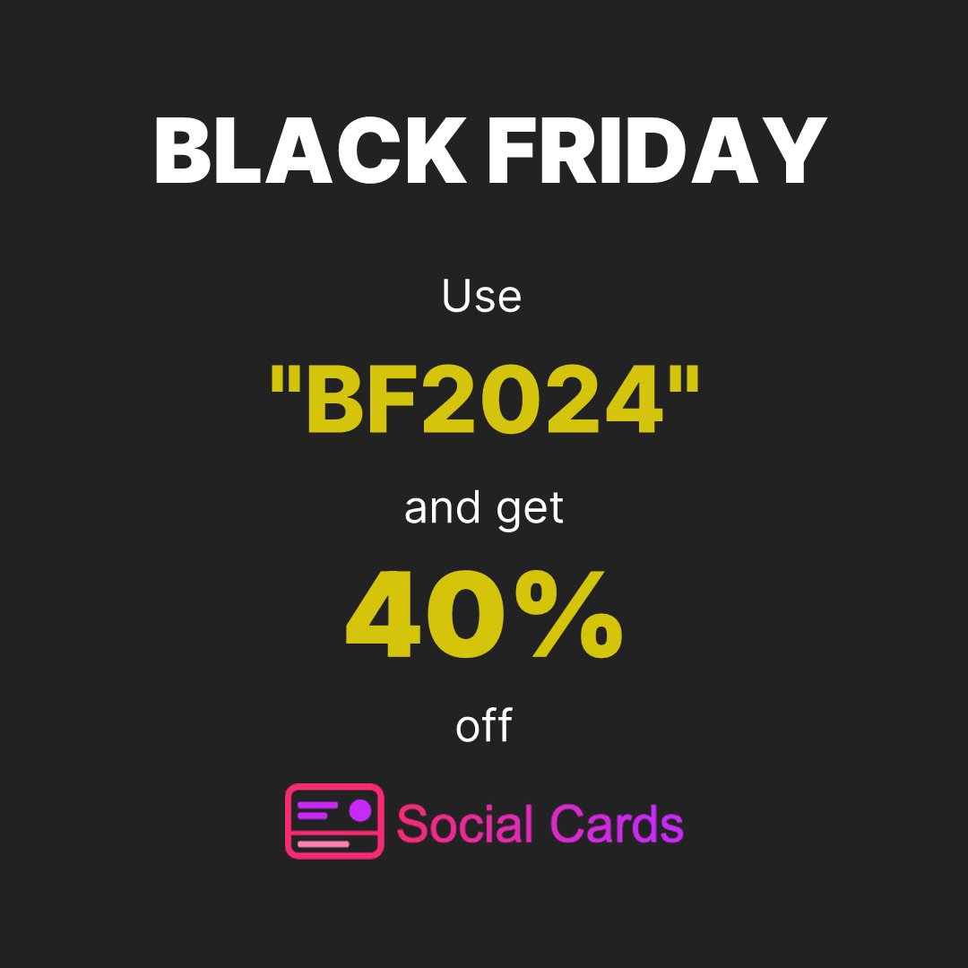 socialdotcards's tweet photo. We have a special offer for #BlackFriday. 🔥   

You can get 40% off for SocialCards PRO forever! https://t.co/HG0tIdAUIH