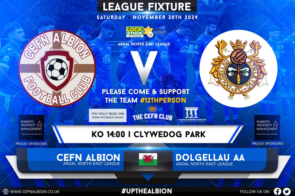 📅 WEEKEND | 30/11/24

⚽ First Team
🆚 <a href="/cpdDolaafc/">Dolgellau AAFC</a> (H)
🕒 14:00
📍 Clywedog Park
🏆 <a href="/ArdalNorthern/">Lock Stock Ardal Northern Leagues</a>

This weekend, with no reserve fixture our firsts take centre stage as they face a tough challenge, hosting the #ArdalNE league leaders Dolgellau at Clywedog Park. A big game! #UTA