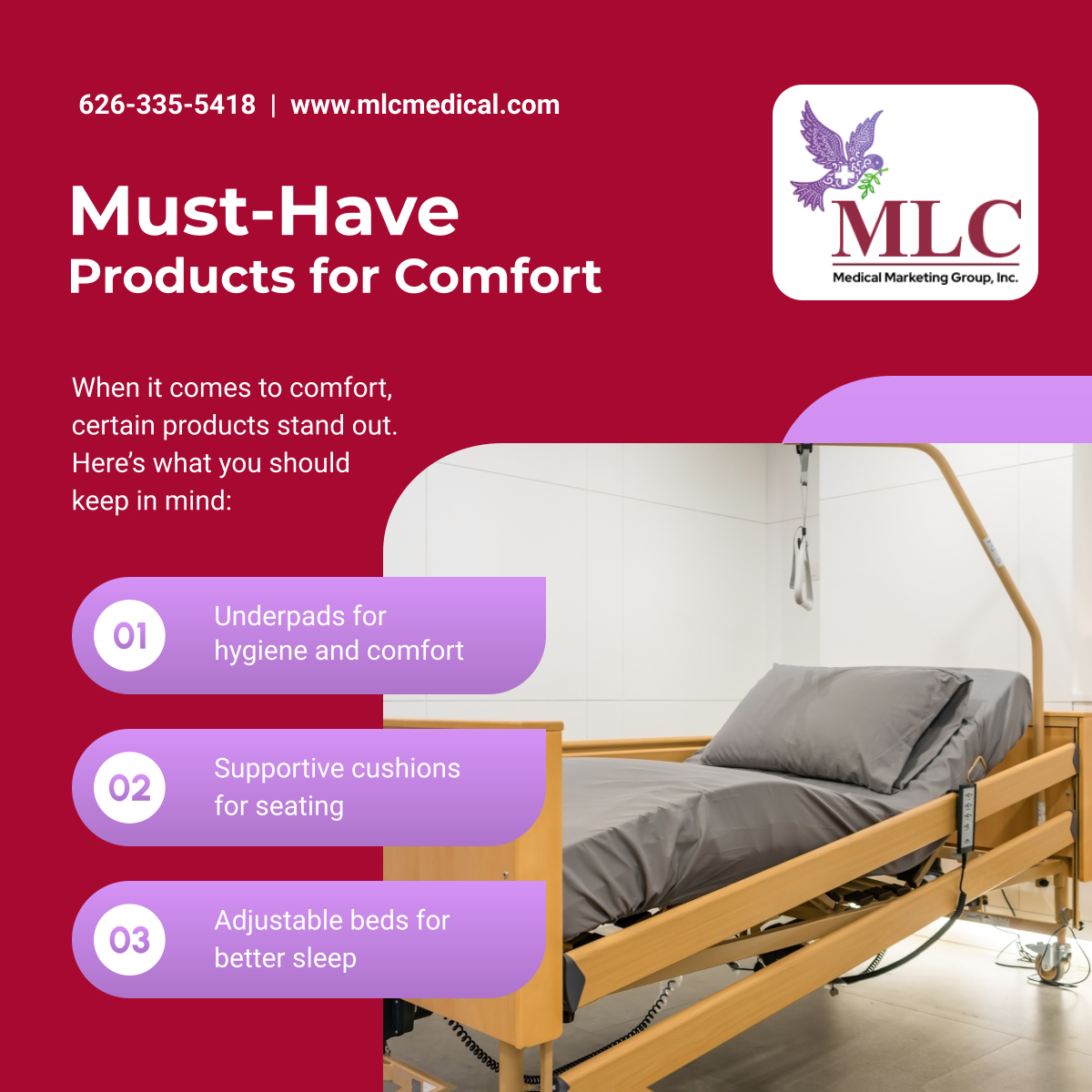 mlcmedical's tweet image. Comfort is essential, especially for those with mobility challenges. These products are designed to improve daily life, providing added comfort and support for every need. 

#GlendoraCA #MedicalSupplySalesAndRentals #ComfortEssentials