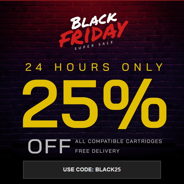 999inks's tweet image. Black Friday is here, save 25% on all your compatible inks and toners, with FREE delivery!
Order today, don't miss out!
ow.ly/nIKE50UhvbO