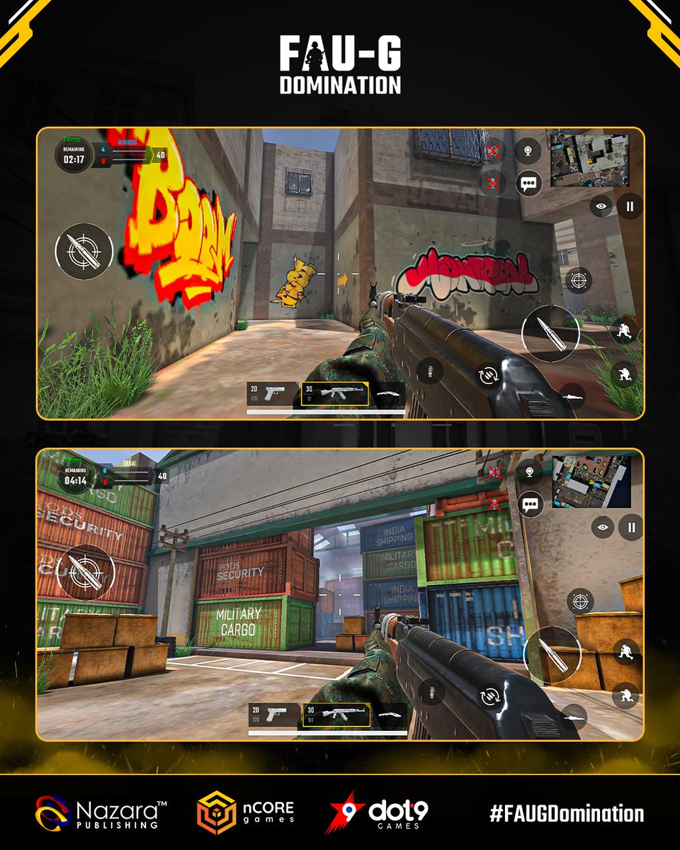 FAUGDomination's tweet photo. This is where all the FAU-G operatives train and gain experience before setting out on field operations β
Run around hunting the enemies around this rustic military base that featuring catchy Graffities π
#FAUG #FAUGDomination #FAUGGame #MadeInIndia https://t.co/YbNIfELsJ2