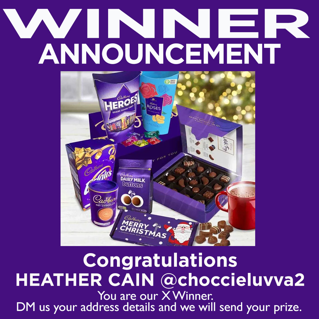 #WINNER ANNOUNCEMENT 📷📷📷
Congratulations Heather CAin @choccieluvvaa
You are our Cadbury Hamper Competition #Winner
DM us your address 📷📷 and we will send your prize 📷
