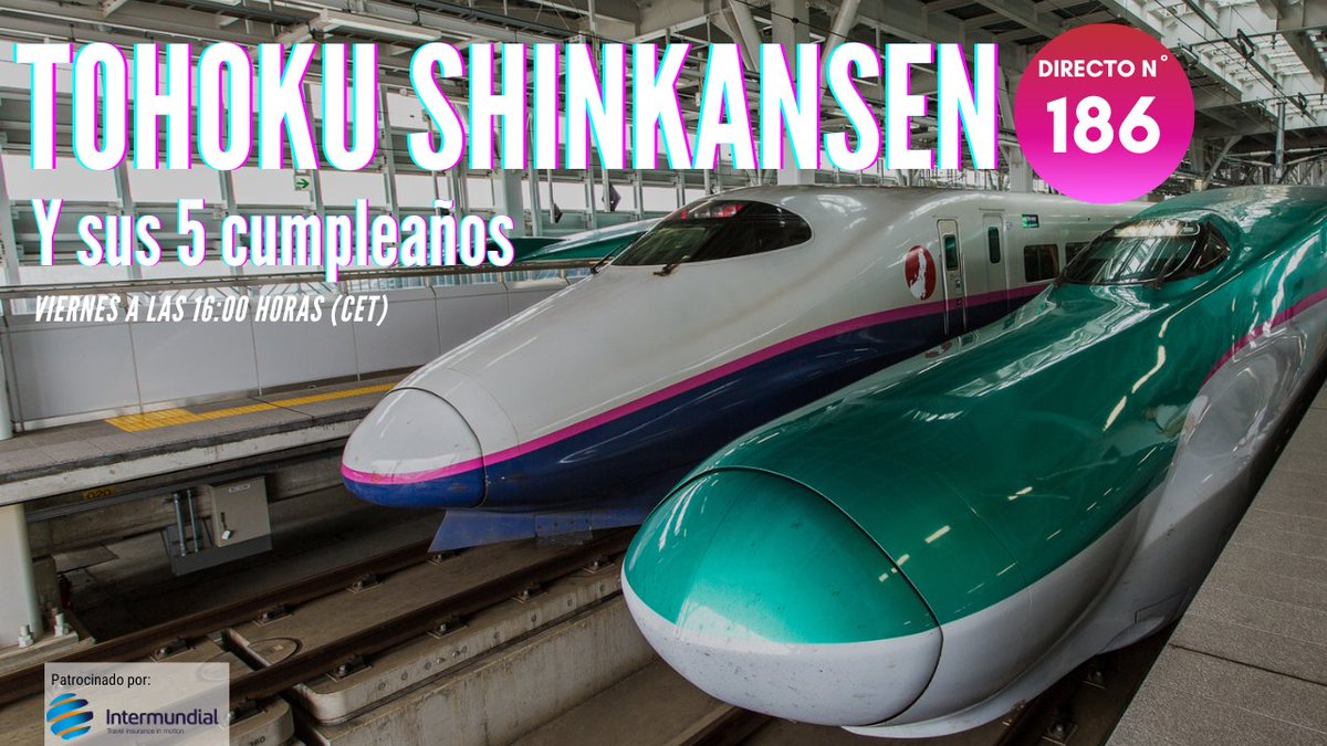 Japonismo's tweet photo. Esta tarde estaremos en directo en YouTube, como siempre con el apoyo de Intermundial, para charlar sobre la línea Tohoku Shinkansen y sus cinco cumpleaños. #FunWithTrains a tope 😆
🔔 https://t.co/vHPGwQv3Ys
A las 16:00 CET (🇪🇸) https://t.co/oPcZZmAlR3