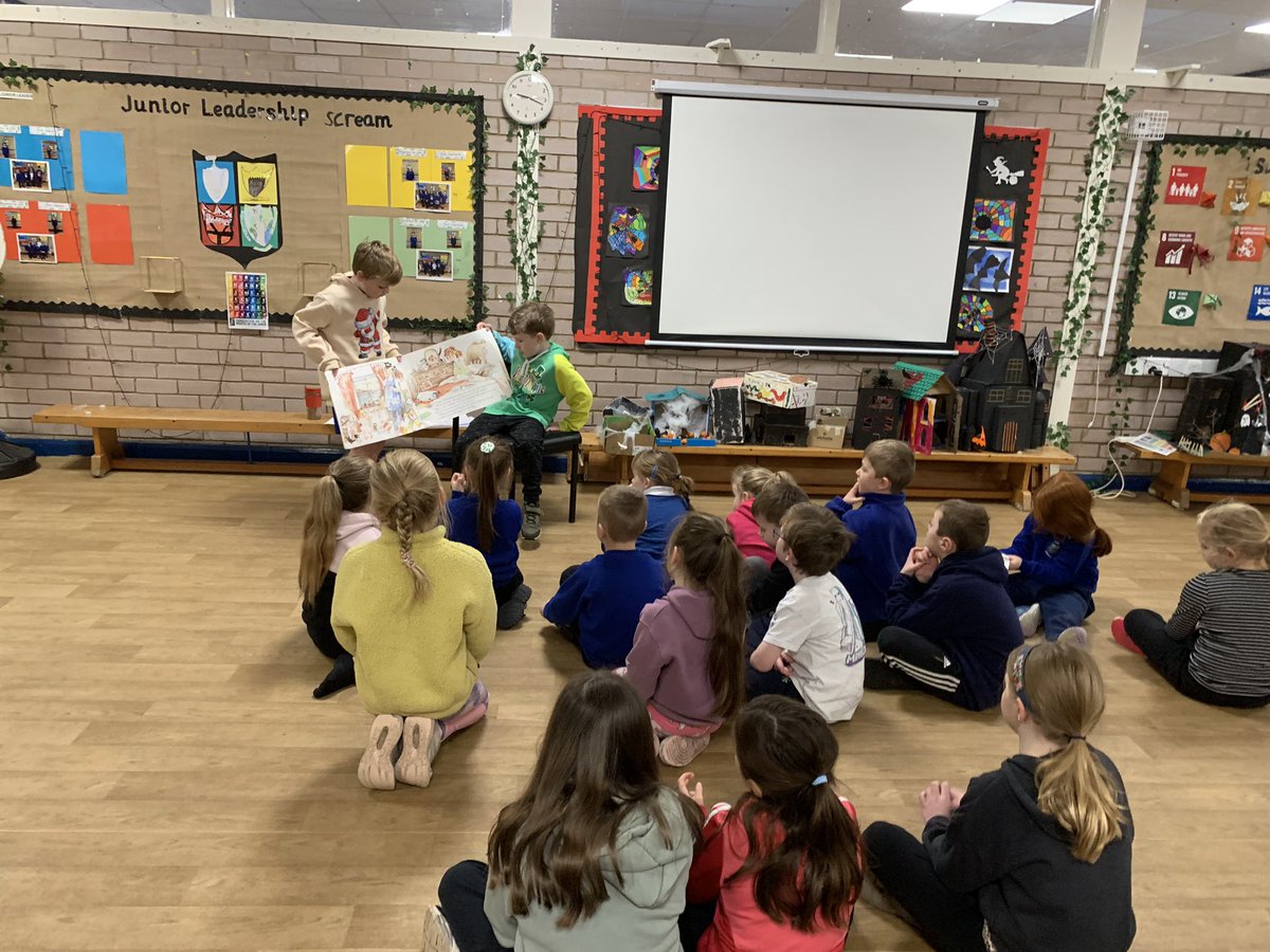DairsiePS's tweet photo. We are taking part in another world record attempt! The pupils are enjoying the story of Katie Morag. 🏴󠁧󠁢󠁳󠁣󠁴󠁿 @KidlitScotland #KidLitScot https://t.co/rz6kLy4Kvv