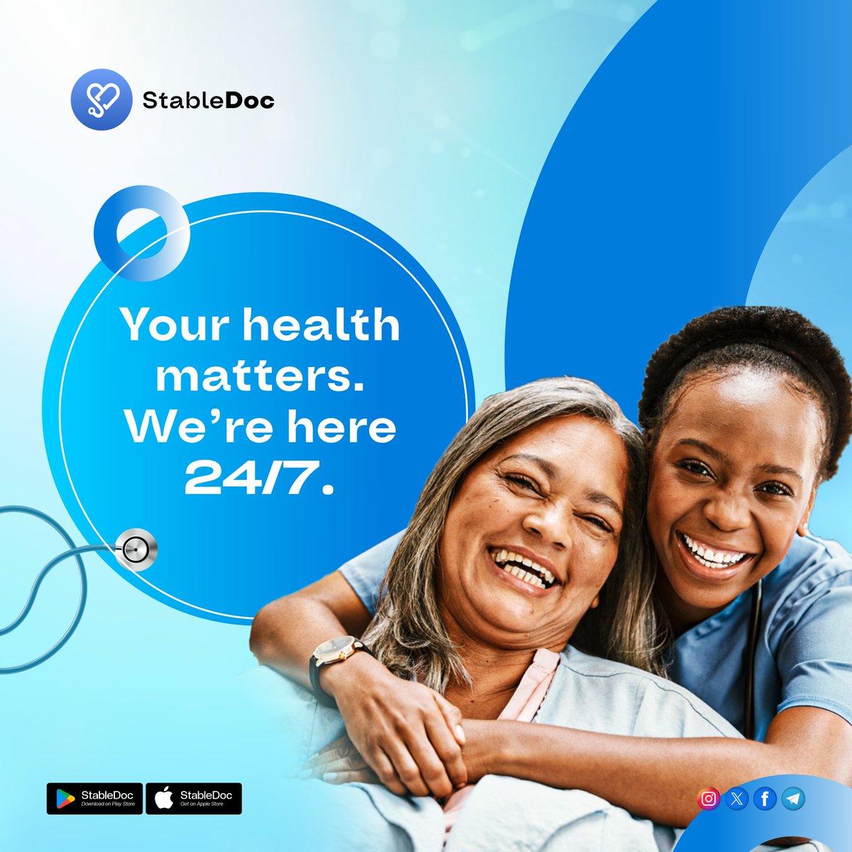 Stay healthy, stay happy! Our caring doctors are here to bring those smiles back to your face! #StableDoc #HealthyLiving #HealthTech #DiGiTALhealth #happy #Smile