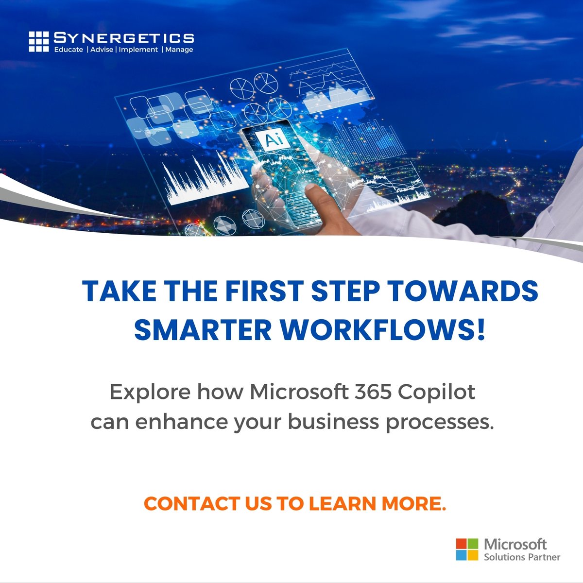 synergetics1's tweet image. Take the first step toward smarter workflows! 🌟 Discover how Microsoft 365 Copilot enhances your business processes and unlocks new levels of efficiency. 💼✨ #SmarterWorkflows #Microsoft365Copilot #BusinessInnovation