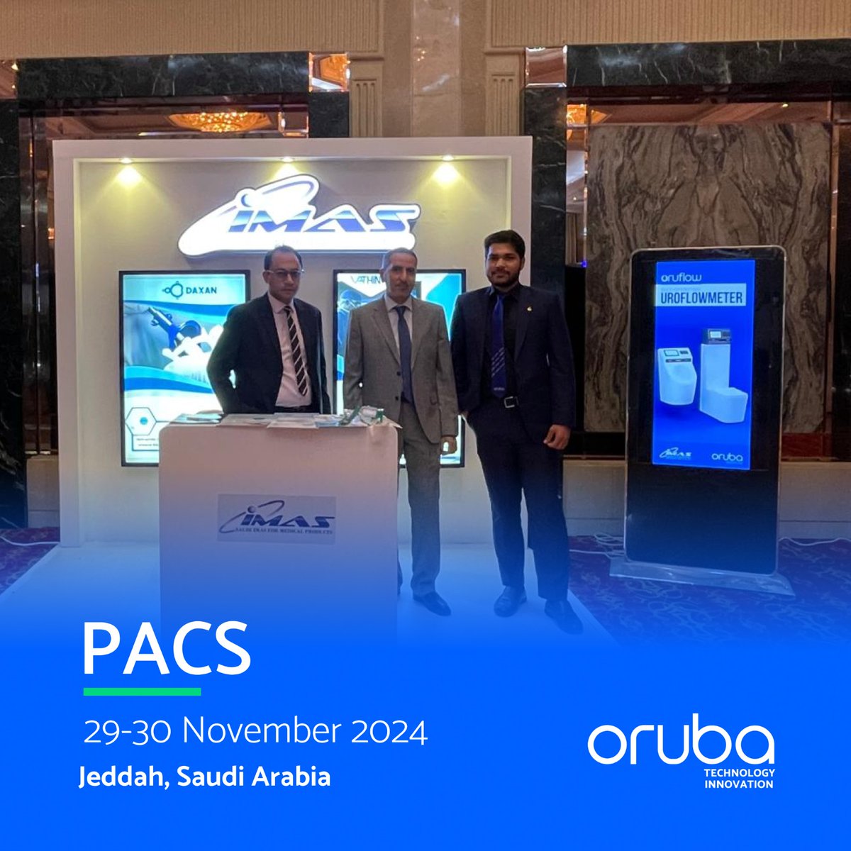 OrubaTechnology's tweet photo. Oruba Technology & Innovation proudly supports our Saudi distributor, Saudi IMAS at PACS 2024 in Jeddah.
Together, we’re enhancing healthcare across the Gulf Corporation Countries with our innovative self-operating uroflowmeter, Oruflow.
#ksahealth #Urology #Oruba #Vision2030 https://t.co/RQcFZo2M7X