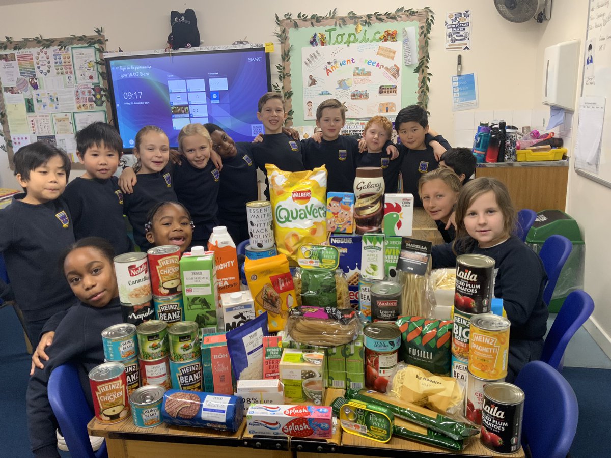 StNicksLower's tweet photo. Feeling the love as we approach Christmas time. Year 3 have all been busy donating food and household items, for the Reverse Advent supporting Harlow Food bank. The teachers were overwhelmed with their generosity this year.
#StNicksYear3 #StNicksLower #StNicks #Harlowfoodbank https://t.co/Yt61WfclId
