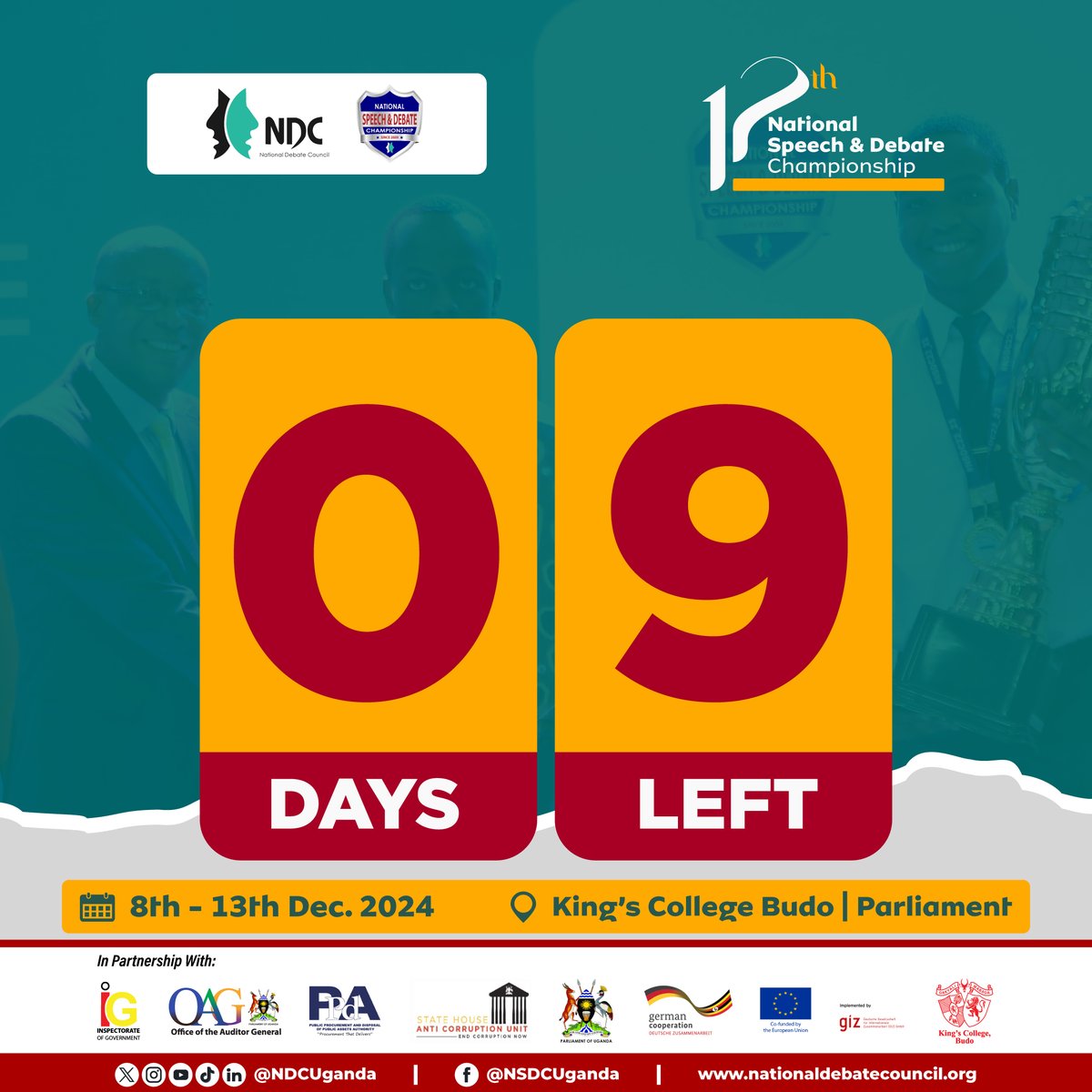 National Debate Council, Uganda (NDC) (@ndcuganda) on Twitter photo 9 Days to Go: The excitement is bubbling... but we’re still stuck in the limbo of anticipation
🕰️Secondary school debaters #12thNSDC & their junior protégés #4thNJSDC are up for verbal combat at King’s College Budo & <a href="/Parliament_Ug/">Parliament of Uganda</a>
A speech storm is coming y'all...
#12thNSDC 9 Days to Go: The excitement is bubbling... but we’re still stuck in the limbo of anticipation
🕰️Secondary school debaters #12thNSDC & their junior protégés #4thNJSDC are up for verbal combat at King’s College Budo & <a href="/Parliament_Ug/">Parliament of Uganda</a>
A speech storm is coming y'all...
#12thNSDC