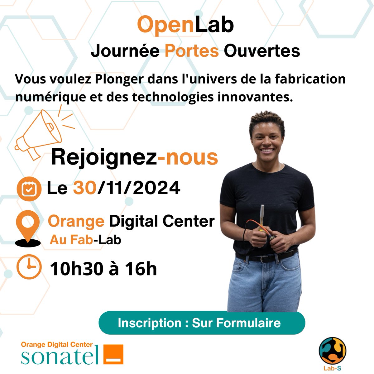 ODCSenegal's tweet image. 📢OPEN LAB :  WAW MEUN NA NEEX
Journée Portes ouvertes 
Ce samedi, nous vous invitons à venir découvrir le fablab, à tester les machines , vous pourrez même repartir avec vos objets fabriqués.

Lien du Formulaire : forms.gle/ev8B9jSqkqswnD…

#Fablab #Numérique #OrangeDigitalCenter