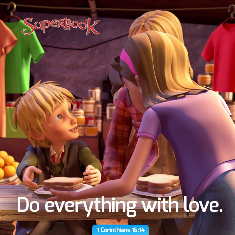 SuperbookTV's tweet photo. Love reflects God’s character and transforms even the simplest tasks into something meaningful. ❤️
Share the love of Jesus with your family! Use the Superbook Gospel Presentation ➡️ https://t.co/4RArKxpwvC #BibleTime #DoEverythingWithLove https://t.co/YJn7ZRuGUT