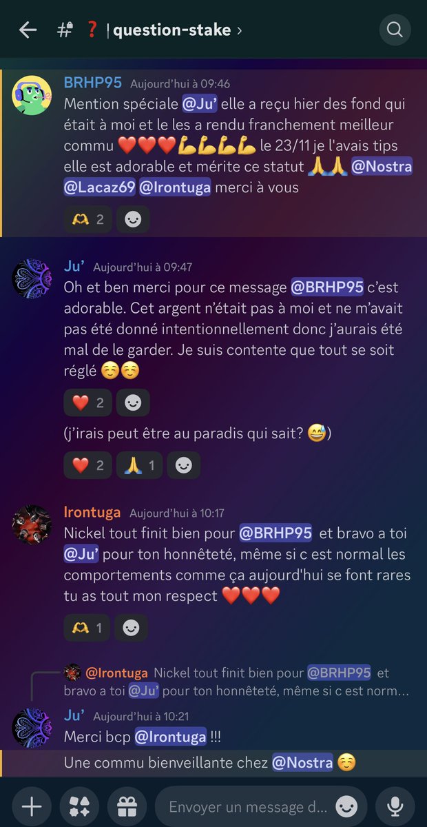 Vous voyez, la team nostra c’est ça. Honnêteté, Authentique et Altruisme 🤝🏻