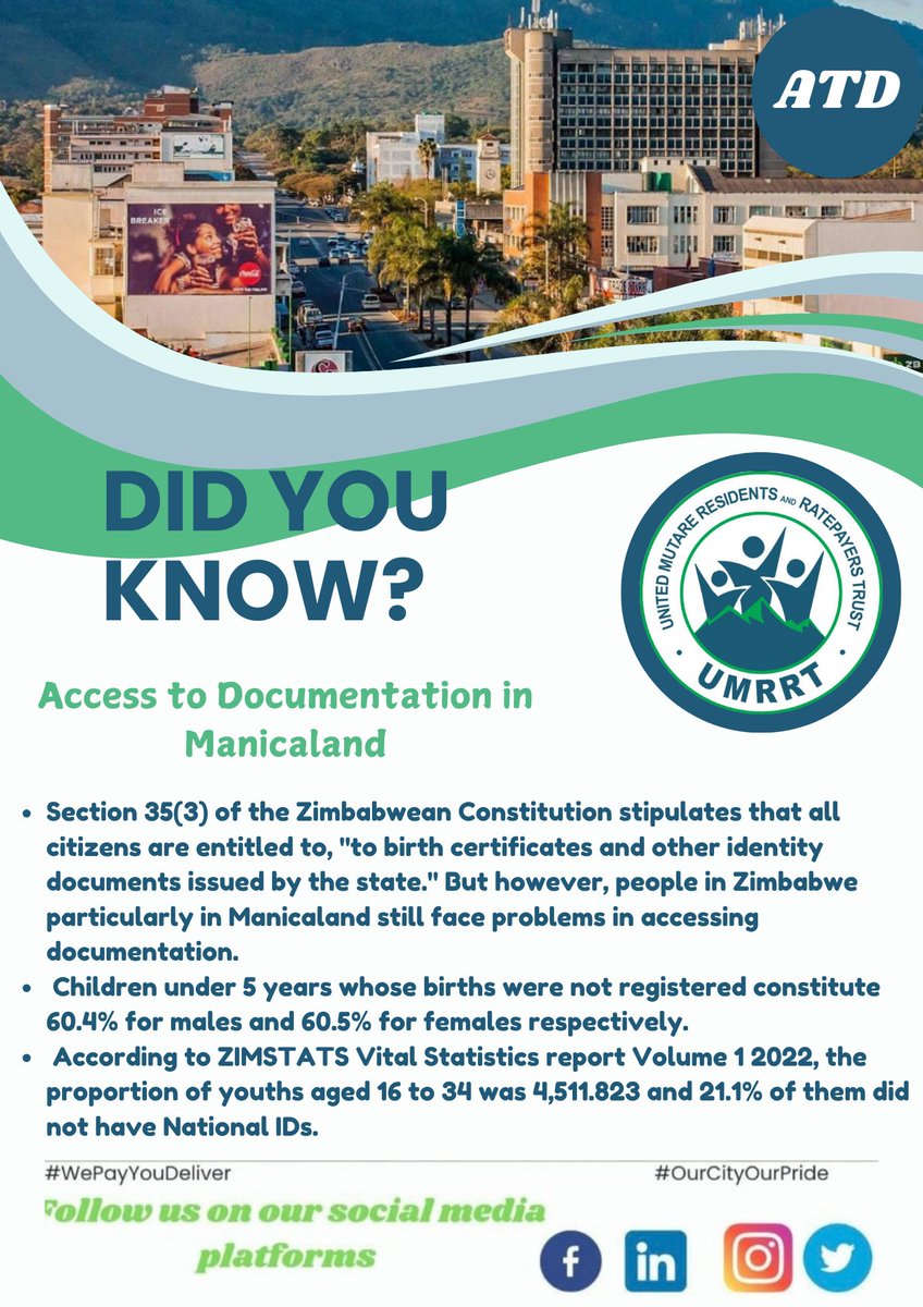 United Mutare Residents and Ratepayers Trust tweet media