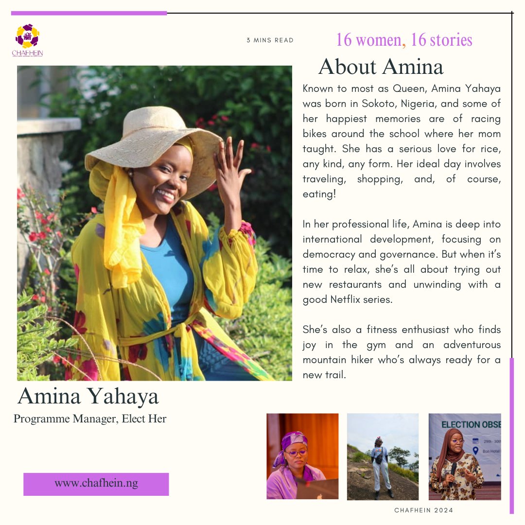 chafhein's tweet photo. Today at CHAFHEIN, we honor Amina Yahaya, a modern-day queen in the spirit of Zazzau, for her powerful advocacy against political apathy and push for women's inclusion in politics. 
#KimaWomanProject
#16DaysofActivism2024.
#NorthernWomen
 #EndGBV https://t.co/ulH61dO0YX