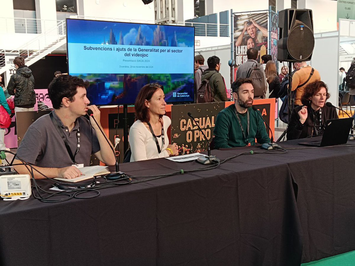 Univers_SAGA's tweet photo. 🎮 Subvencions per desenvolupar i localitzar videojocs a càrrec de @gencat
Primera xerrada de l’Espai Tallers de SAGA 🗣️ consulta la programació de tot el cap de setmana a https://t.co/ASaK0Ca03R https://t.co/u61SGBsQMO